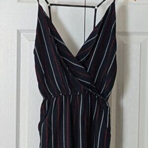 HOLLISTER Women's Spaghetti Strap Jumpsuit  Size S  Black Striped  NWT